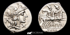 D. Junius Silanus Silver Denarius 3.69 g. 17 mm. Rome 145 B.C. Near extremely fine