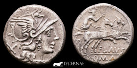 Decimius Flavus Silver Denarius 3,92 g. 17 mm. Rome 150 B.C. Good very fine (MBC)