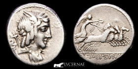 L. Julius Bursio Silver Denarius 2.89 g., 22 mm. Rome 85 B.C. Good very fine (MBC)