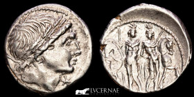L. Memmius Silver Denarius 3.94 g., 20 mm. Rome 109-108 BC Good very fine