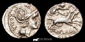Lucius Flaminius Chilo Silver Denarius 3,73 g, 19 mm Rome 109-108 B.C. Near extremely fine