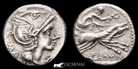 Lucius Flaminius Chilo Silver Denarius 3,69 g, 18 mm Rome 109-108 B.C. GVF