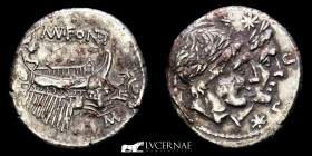 Mn. Fonteius C. f. Fourree Denarius 3,31 g. 20 mm. Rome 108-107 B.C. EF