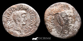Octavian and Mark Antony Silvered Bronze Denarius 2,90 g., 19 mm. Moving mint 41 B.C. Very fine (MBC)