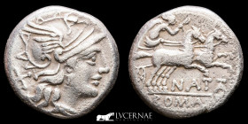 Pinarius Natta Silver Denarius 3.65 g. 16 mm. Rome 149 B.C. Good very fine (MBC)