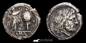 Anonymous Silver Victoriatus 3.25 g., 17 mm. Sicily 207 B.C.  Good very fine (MBC)