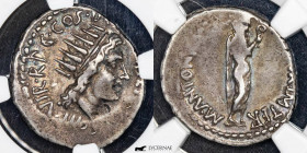 Mark Antony Silver Denarius 3,72 g., 19 mm Athens 38 BC VF (NGC)