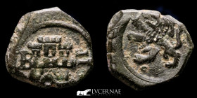 Felipe III bronze II (2) Maravedis 1.59 g. 14 mm. Burgos 1598-1621 GVF