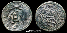 Felipe III Bronze 4 Maravedis 5.45 g. 29 mm. Segovia-Burgos 1602-1636 Good very fine (MBC)