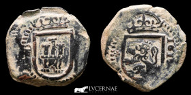 Felipe III Copper VIII Maravedís 7.34 g. 25 mm. Segovia 1615 Very Fine
