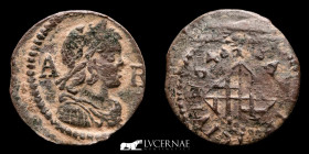 Louis XIV of France Copper Ardite 1.44 g. 17 mm. Barcelona 1648 Good very fine (MBC+)