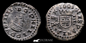 Felipe IV Bronze 4 Maravedis 1,24 g., 17 mm. Trujillo 1663 Good very fine (MBC+)