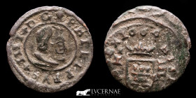 Felipe IV 1621-1665 Copper 4 Maravedis 1.08 g. 15 mm. Cuenca 1664 Good very fine (MBC)