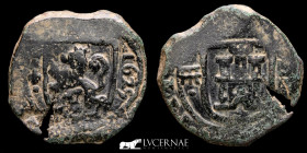 Felipe IV (1621-1665)  Bronze 8 Maravedies 5.52 g. 24 mm. Segovia 1625 Good very fine (MBC)