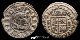 Felipe IV (1621-1665)  Æ Bronze 8 Maravedis 2.21 g. 20 mm. Segovia 1661 S Good very fine (MBC)