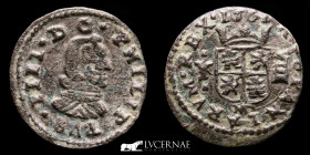 Felipe IV (1621-1665)  Æ Bronze 8 Maravedis 1.99 g. 20 mm. Madrid 1661 Y gVF
