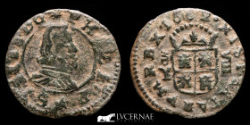 Felipe IV (1621-1665)  Æ Bronze 8 Maravedis 1.96 g. 21 mm. Madrid 1662-MD-Y Near extremely fine