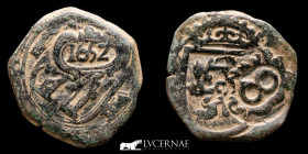 Felipe IV (1621-1665)  Æ Bronze 8 maravedis 5.60 g. 23 mm. Segovia Restruck 1652 Good very fine (MBC+)