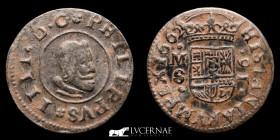 Felipe IV Cooper 16 maravedís 3.78 g., 25 mm. Madrid 1662 Good very fine (MBC+)