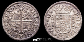 Felipe V Silver Real 2.89 g. 20 mm. Sevilla 1737 P Good very fine (MBC)