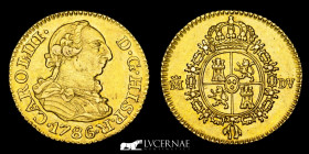 Carlos III Gold 1/2 Escudo 1,73 g  y 15 mm. Madrid 1786 DV Extremely fine