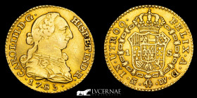 Carlos III (1759-1788) Gold 1 Escudo 3.31 g  y 18 mm. Madrid 1785 D.V. Good very fine (MBC+)