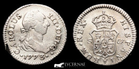 Carlos III Silver 1/2 Real 1,48 g 16 mm.  Sevilla 1773 CF. Good very fine
