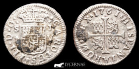 Carlos III (1759-1788) Silver 1/2 Real  1,06 g. 15 mm.  Sevilla 1761 Good very fine