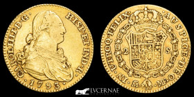 Carlos IV Gold 2 Escudos 6.79 g., 22 mm. Madrid 1793 MF Good very fine