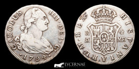 Carlos IV 1788-1808 Silver 4 Reales 13,20 g. 31 mm.  Madrid - MF 1794 Good very fine (MBC+)
