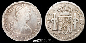 Carlos IV (1788 - 1808) Silver 8 Reales 26.20 g. 41 mm. Potosi PTS 1795 P·P Good very fine (MBC)