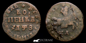 Peter I the Great Copper 1 Kopeck 6.24 g • ⌀ 26 mm. Naberezhny 1707 Very Fine