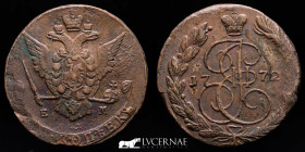 Catherine II  Copper 5 Kopeks 42.20 g • ⌀ 41 mm Ekaterinburg EM 1772 Good very fine (MBC)