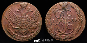Catherine II  Copper 5 Kopeks 49.25 g • ⌀ 43 mm. Ekaterinburg EM 1789 Extremely fine