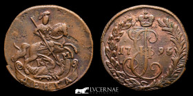 Catherine II  Copper Denga 5.40 g • ⌀ 23 mm. Ekaterinburg 1795 Near extremely fine