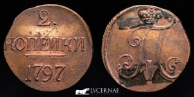 Paul I Copper 2 Kopeks 20.14 g • ⌀ 37 mm. No mint mark 1797 Good very fine (MBC)
