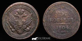 Alexander I Copper 5 Kopeks 50.79 g • ⌀ 43 mm Ekaterinburg 1804 Good very fine (MBC)
