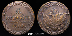 Alexander I Copper 5 Kopeks 48.19 g • ⌀ 45 mm. Suzun KM 1809 Near extremely fine