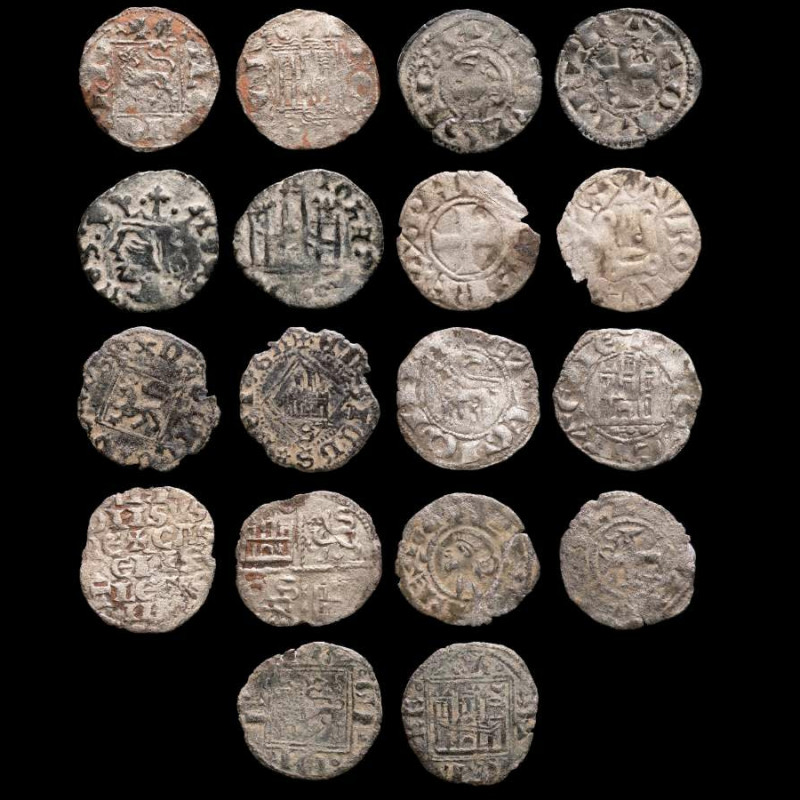 Medieval Spain Lot of nine (9) coins (silver,billon)

Good conservation in gener...