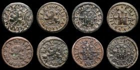 Lot comprising bronze 4 x 2 Maravedis 2.97 g. 20 mm. Segovia 1600 C Good very fine (MBC)