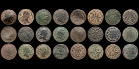 Lot comprising - 12 bronze  spanish coins MBC
