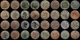 Lot of 16 coins - Bronze Austrias y Borbones - g. - mm. Varius Varius Good very fine (MBC+)
