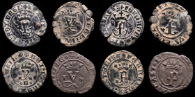 Lot comprising 4 Billon Catholic Kings coins.MBC