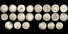 Lot of 11 coins - Silver Austrias and Bourbons Dinasty coins