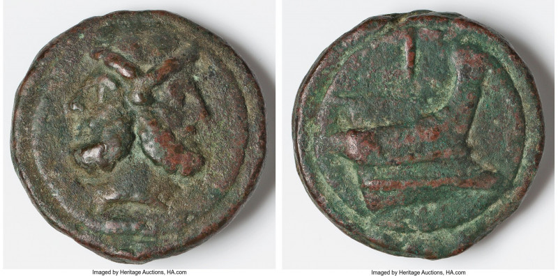 Anonymous. Ca. 225-217 BC. AE aes grave as (64mm, 283.72 gm, 12h). Choice VF. Re...