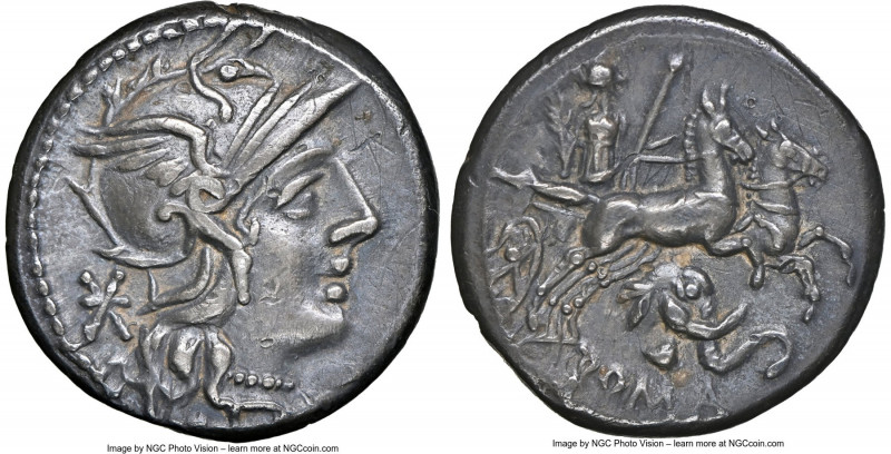 L. Caecilius Metellus Diadematus (ca. 128 BC). AR denarius (17mm, 3.93 gm, 4h). ...