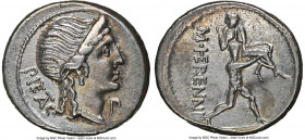 M. Herennius (ca. 108-107 BC). AR denarius (19mm, 3.87 gm, 11h). NGC XF 5/5 - 2/5, brushed. PIETAS (TA ligate), head of Pietas right, P before / M•HER...