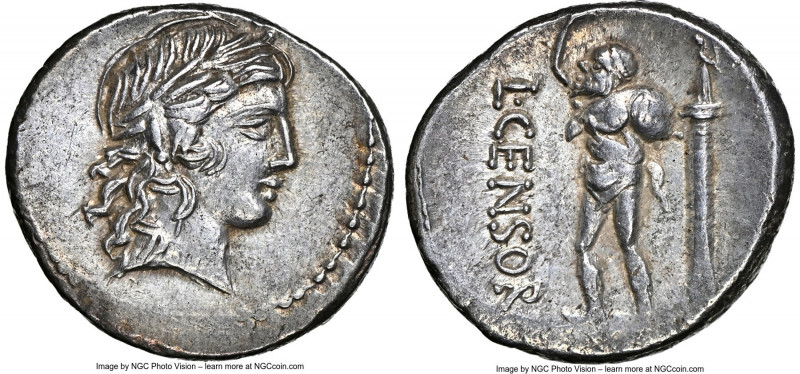 L. Marcius Censorinus (82 BC). AR denarius (17mm, 3.60 gm, 1h). NGC AU 5/5 - 4/5...
