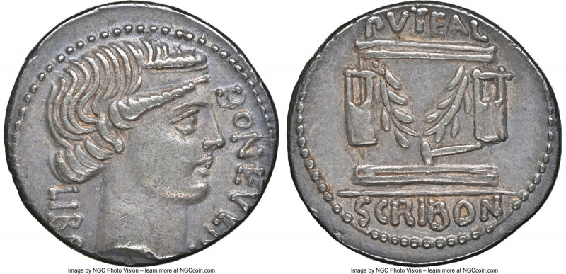 L. Scribonius Libo (ca. 62 BC). AR denarius (19mm, 3.89 gm, 5h). NGC XF 4/5 - 4/...
