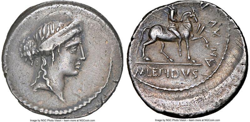 M. Aemilius Lepidus (61/58 BC). AR denarius (18mm, 3.65 gm, 6h). NGC XF 3/5 - 3/...